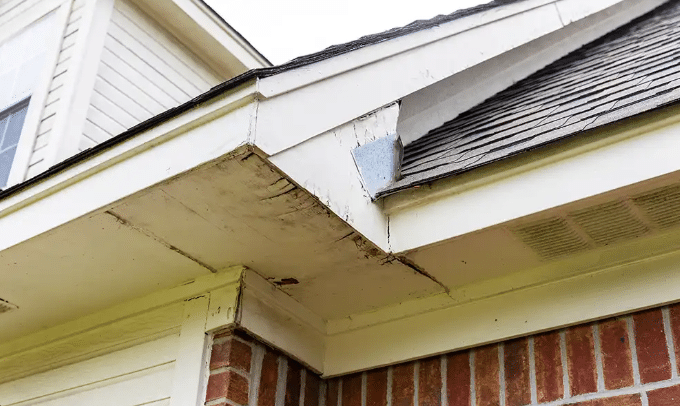 Old wooden fascia and soffit